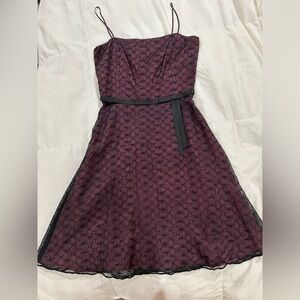 Laundry by Snelli Segal pink silk lined black lace size 6